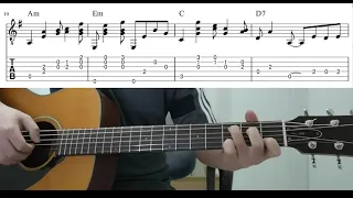 And I Love Her (The Beatles) - Easy Fingerstyle Guitar Playthough Lesson With Tabs