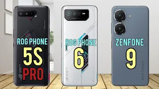 Asus ROG phone 5S Pro vs Asus ROG Phone 6 vs Asus Zenfone 9