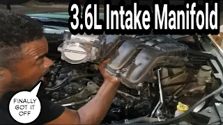 How to remove a 3.6 Pentastar Engine Intake manifold. Tune up Spark Plugs P0300. Rocker arm noise