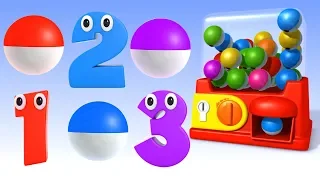 Learn Numbers with Gumball Machine Surprise Balls - Numbers Video Collection for Children