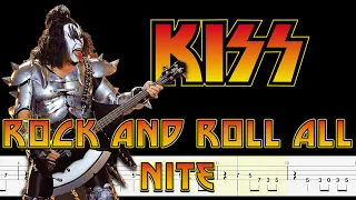Kiss - Rock And Roll All Nite (Bass Tabs + Notation + Tutorial ) By Gene Simmons @ChamisBass