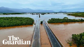 Drone video shows floods around Cairns as flooding in north Queensland continues
