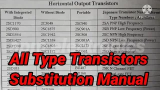 All Type #Transistors #Substitution Manual and Equivalent