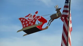 Santa Claus & Rudolf 12 ft Flying Sleigh Drone by Otto Dieffenbach