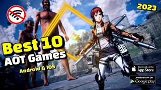 Top 10 Best ATTACK ON TITAN Games For Mobile In 2023 | Best 10 AOT Games Offline for Android And IOS