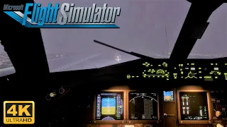 4K Extreme Graphics  *777-300ER STORMY NIGHT* Dubai City Approach Microsoft Flight Simulator 2020