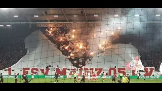 Choreo und Pyro Mainz 05 - FC Bayern (DFB-Pokal 1.2.23)