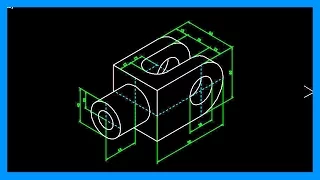 Autocad - Círculos en isométrico. Dibujar pieza con elipses isométricas. Tutorial en español HD