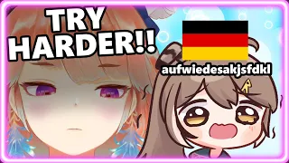 *Mumei tries her best to speak German* Kiara:
