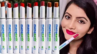 MamaEarth moisture matte long stay lipstick review & lipswatches | RARA | MamaEarth lipstick
