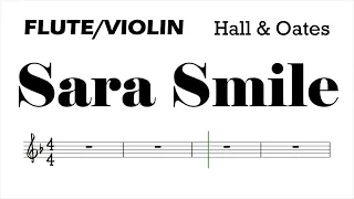 Sara Smile Flute Violin Sheet Music Backing Track Play Along Partitura