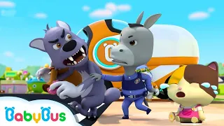 Super Policeman Catches Bad Wolf | Police Cartoon, Police Car | Nursery Rhymes |BabyBus Arabic