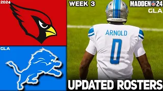 Lions vs. Cardinals | Week 3 | 2024 - 2025 Updated Rosters | Madden 24 PS5 Simulation