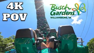 Loch Ness Monster Back Row POV [4K] | Busch Gardens Williamsburg 2022