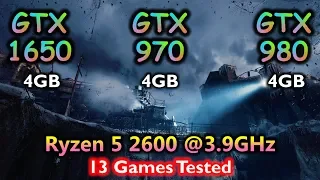 GTX 1650 vs GTX 970 vs GTX 980 | Tested in 13 Games in 1080p 1440p 4K | Ryzen 5 2600 3.9GHz