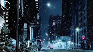 NYC Night after Snowstorm - Midtown Manhattan, New York 4K