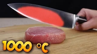 EXPERIMENT Glowing 1000 degree KNIFE VS. STEAK