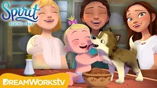 Lucky Saves a Baby Wolf | SPIRIT RIDING FREE | Netflix