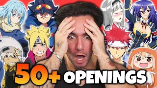 Rapper Reacts to 50+ ANIME OPENINGS for THE FIRST TIME !!