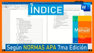 Insertar ÍNDICE en DOCUMENTO de WORD según NORMAS APA 7ma Edición