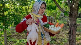 Cooking simple village food/Cooking in nature🐔