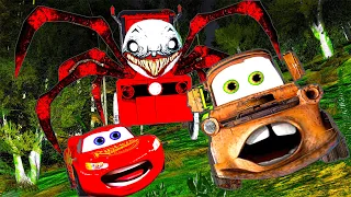 Lightning McQueen and MATER vs Choo Choo Charles Pixar cars Zombie apocalypse in  BeamNG.drive