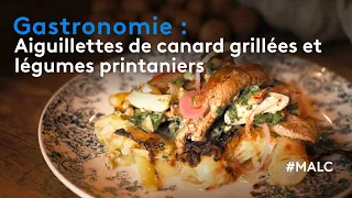 Gastronomie : aiguillettes de canard et légumes printaniers