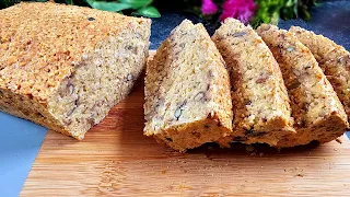 Fast and healthy oatmeal bread for breakfast! No flour, No butter! Gluten free bread!