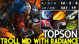 TOPSON [Troll Warlord] Top Pro Picked Troll Mid with Radiance Build Dota 2