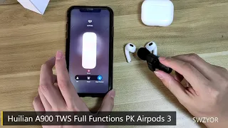 Huilian A900 TWS Full Functions PK Airpods 3 Real Spatial Audio Head Track ENC MIC vs Air60 i99999