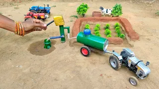 How to make water pump tanker tractor science project | Cow shed | @Santroyce