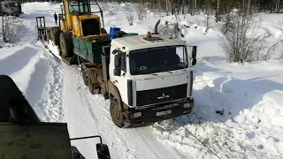 4 Урала вытягивают МАЗ! Жестокая сибирская тайга!!!