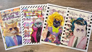 80’s Cat Couples Part two: making four mix media cards in realtime