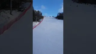 Fun Skiing in Winter in Sigulda in Latvia