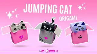 How to make a jumping cat origami-easy origami jumping cat