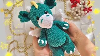 🐉💚ДРАКОНЧИК ВЯЗАНЫЙ КРЮЧКОМ ИЗ ПЛЮШЕВОЙ ПРЯЖИ 🐲crochet dragon🐉gehäkelter Drache