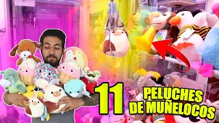 ¡GANAMOS 11 PELUCHES de la MÁQUINA DE GARRA! | VENCIENDO MÁQUINAS DE MUÑELOCOS