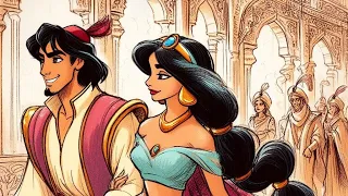 Aladdin and Jasmine - A whole new world song and coloring page