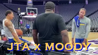 📺 Moses Moody 💦 splashes, then chats with Juan Toscano-Anderson at Warriors morning shootaround