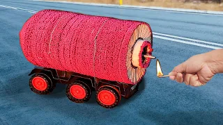 Matchstick Powered Jet Truck 🔥 Shockwave Experiment ⚡🔥⚡ 80,000 Matches used 👍Sparklers inside😧