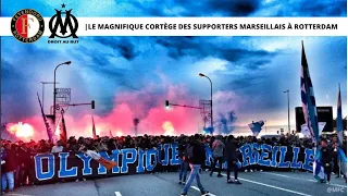 Le MAGNIFIQUE CORTÈGE des Supporters Marseillais à Rotterdam 🔥