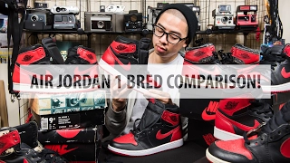 Air Jordan 1 "Bred" "Banned"Comparison! 1985 1994 2013 2016 | @dunksrnice
