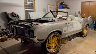 1972 442 Frame Off Drop Top LS Swapped 442 Cutlass On 24 Inch Real Gold Daytons OTW Str8 Out Of OKC