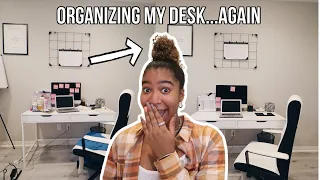 ORGANIZING MY DESK FOR ONLINE SCHOOL | Desk Organization 2020