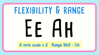 Vocal Agility Exercise 5 NOTE SCALE X 2 | Vocal Range Bb3 to C6 | Ee Ah