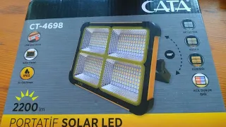 Обзор. Прожектор, Power bank , солнечная панель Cata CT-4698 / Review.  Cata CT-4698