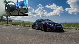 Forza Horizon 5 | Drifting the BMW M4 with a Wheel 4K 60FPS POV | 900° steering angle
