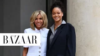 Rihanna Meets With First Lady of France Brigitte Macron