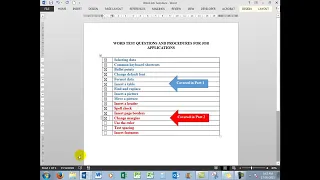 Part 2 -  prepare for a Microsoft Word job test - all versions