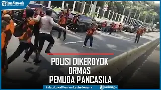 Detik-detik Polisi DIkeroyok Ormas Pemuda Pancasila saat Amankan Demo